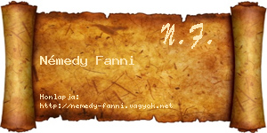 Némedy Fanni névjegykártya